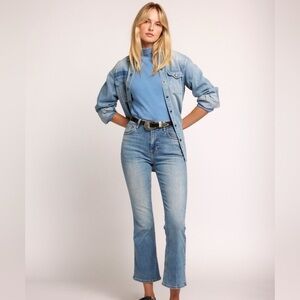 Current/Elliott Women’s 27 The Boulevard High Rise Crop Bootcut Misty Med Blue